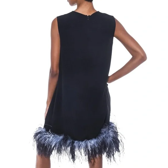 Prada black runway / collector’s feather detail sheath dress - size Small - Picture 3 of 5